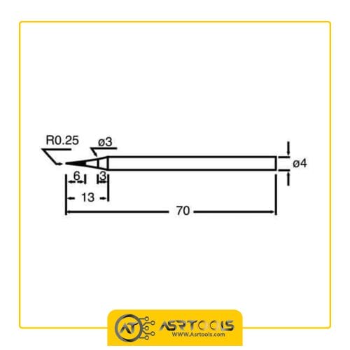 نوک هویه 40 وات پروسکیت مدل Proskit 4SB-0-PROSKIT SI-S120T 4SB SOLDERING TIP