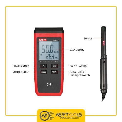 دما سنج و رطوبت سنج یونی تی مدل UNI-T UT-333S ASRTOOLS