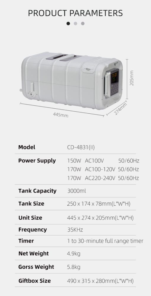 حمام آلتراسونیک کودیسون مدل CODYSON CD-4831 حجم 3000 میلی لیتر