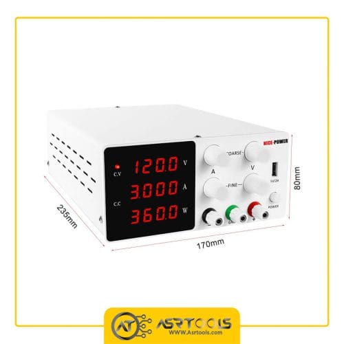 SPS-W1203 NICE-POWER Portable Stabilized China Factory Regulated Variable 120V 3A Digital DC Power Supply Repair Mobile Phone-0-منبع تغذیه نایس پاور مدل NICE POWER SPS-W1203