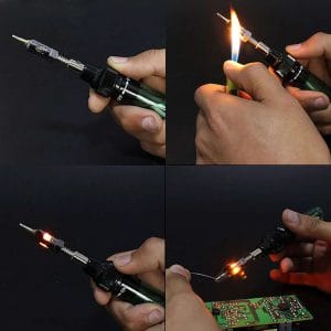 Mini Cordless Torch Soldering Iron Professional Pen Type Burner Butane 8ml Electric Blow Gun Handskit Welding Gas Solder Tools-0-هویه گازی مدل HT-F01 مجموعه 5 عددی