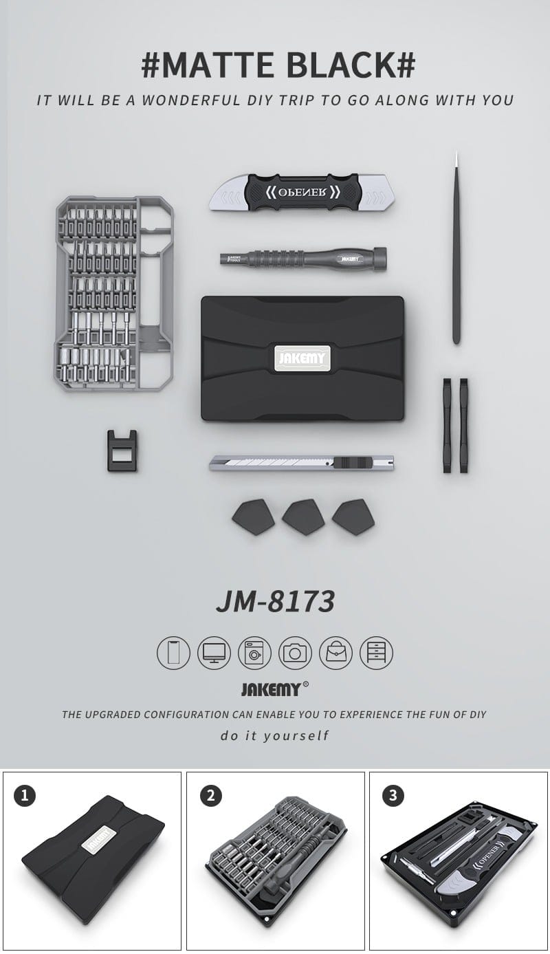 ست پیچ گوشتی جک می مدل Jakemy JM-8173 مجموعه 69 عددی
