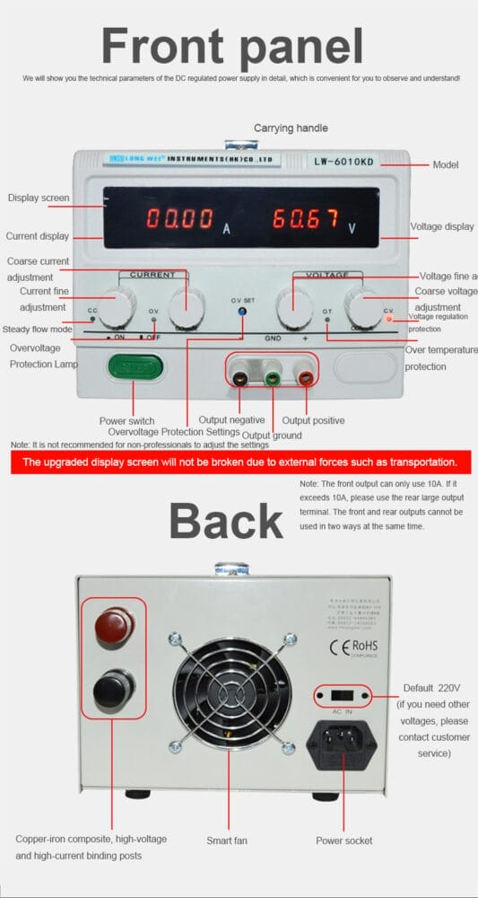 منبع تغذیه لانگوی الکتریک مدل LongWei Electric LW-30100KD
